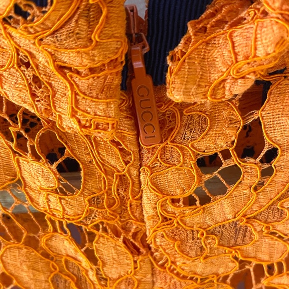 Gucci Classic Lace Dress Orange/Ochre SIZE 42 NWT - Picture 10 of 12